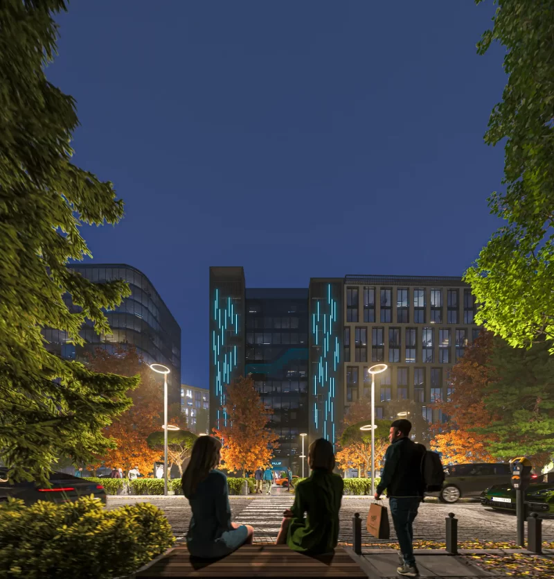 Futuristic building design Tbilisi by fillet studio