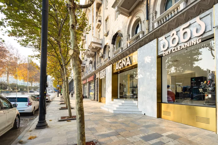 აგნას არქიტექტურული ხედი და გარე რეკლამა